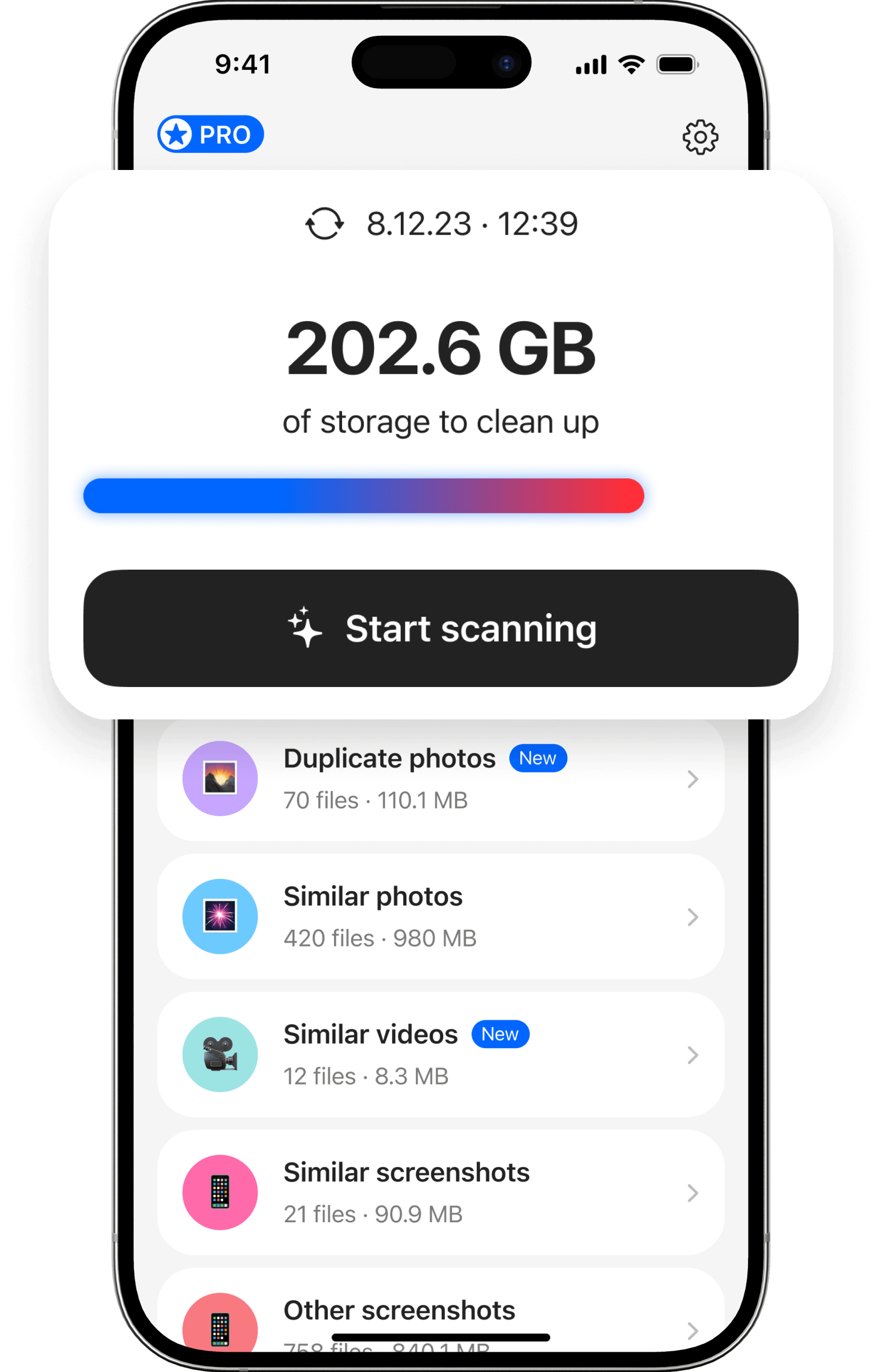 Free up GBs of storage space - AI Cleaner app screenshot